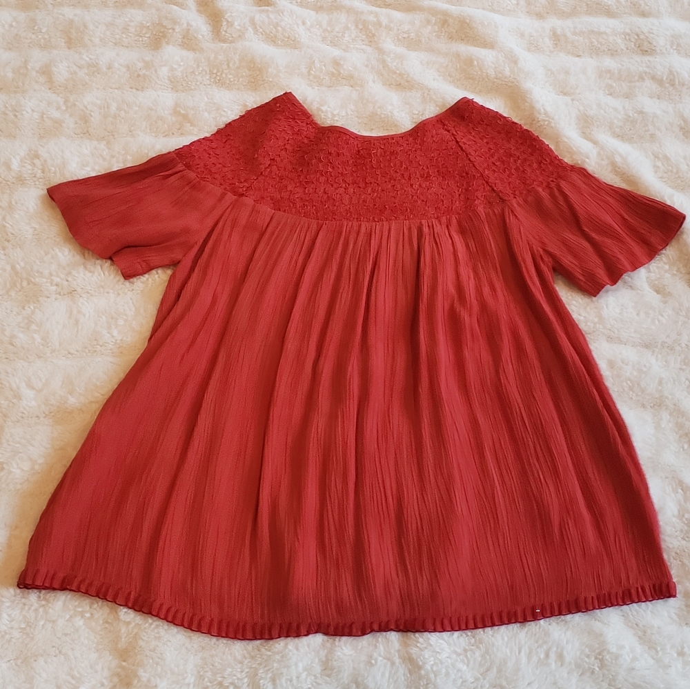 Sundance Eventide Smocked Crinkle Voile Top - Picture 3 of 6